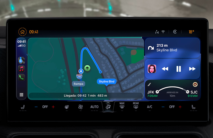 CarPlay en un auto donde destaca su nuevo diseño