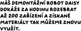Náš demontážní robot Daisy dokáže za hodinu rozebrat až 200 zařízení pro opětovné využití materiálů