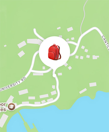 Find My via satellite feature in use, showing a person's location on a mountain
