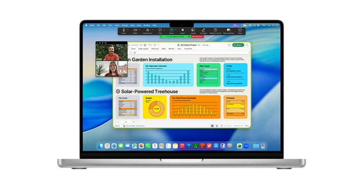 Multiple app windows open including Microsoft Excel and Zoom on MacBook Pro 14".