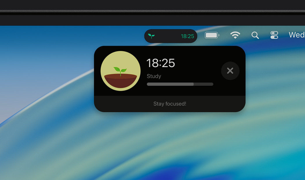MacBook Pro, Live Activity notification shows an Forest is on the way