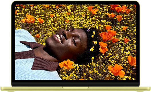 Imagen de un MacBook Neo de 13 pulgadas que muestra la pantalla Liquid Retina XDR