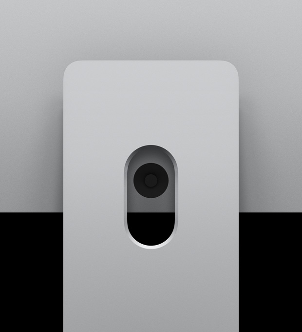 Studio Display XDR τοποθετημένο στη βάση με δυνατότητα ρύθμισης κλίσης και ύψους, πλάγια όψη που αναδεικνύει τον βραχίονα αντιστάθμισης