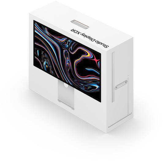 Studio Display XDR στη συσκευασία του